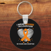 Porte-clés 30 ans Leucémie Survivor Dons Orange Cancer Gratui (Recto)