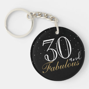 Porte-clés 30 et fabuleux script élégant noir 30e anniversa