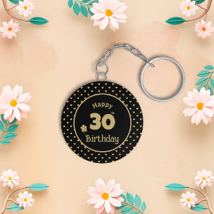 Porte-clés 30e anniversaire Golden motif Hearts Porte - clé