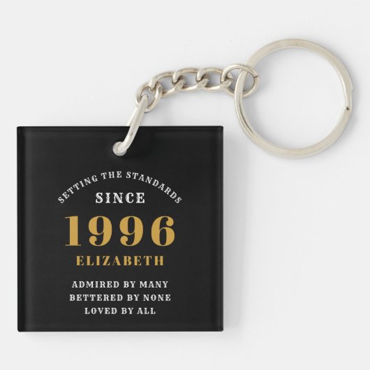 Porte-clés 30th Birthday 1996 Black Gold Personalized (Dos)