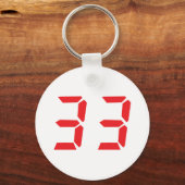 Porte-clés 33 thirty-three red alarm clock digital numbr (Recto)