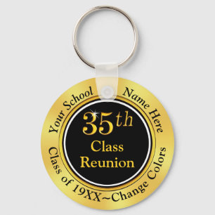 Porte-clés 35e classe Cadeaux de réunion, Noir et Or