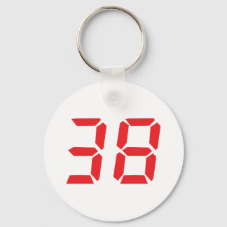 Porte-clés 38 trente-huit réveil rouge numéro numérique
