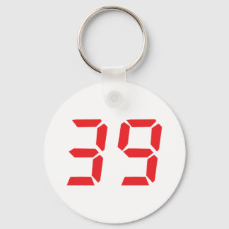 Porte-clés 39 trente-neuf réveil rouge numéro numérique