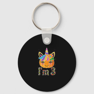 Porte-clés 3 Ans Unicorne Citrouille mignonne Design Annivers