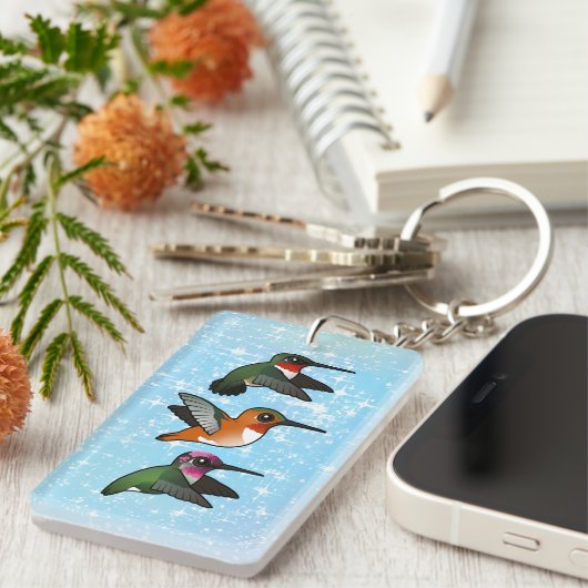 Porte-clés 3 colibris Birdorés en vol (Devant droit)