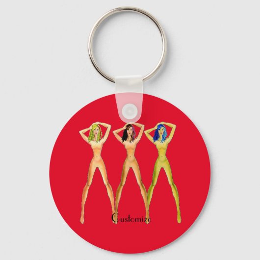 Porte-clés 3 femmes à long pattes debout Thunder_Cove Carré (Recto)