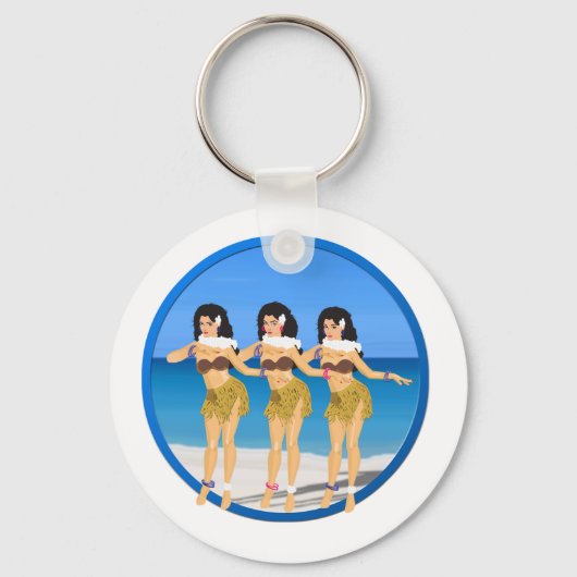 Porte-clés 3 Hulas sur la plage (Recto)
