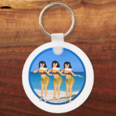 Porte-clés 3 Hulas sur la plage (Recto)