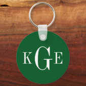 Porte-clés 3 monogramme initial vert blanc groomsmen clé fob (Recto)