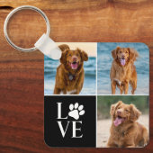 Porte-clés 3 Photo Collage Pet Custom Love Dog Lover (Recto)