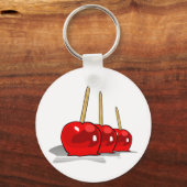 Porte-clés 3 Pommes à bonbons rouges (Recto)