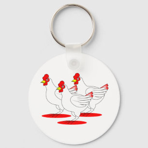Porte-clés 3 poules françaises