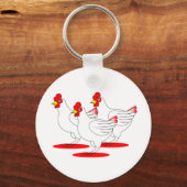 Porte-clés 3 poules françaises (Recto)