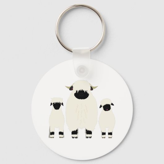 Porte-clés 3 Valais Blacknose Sheep in a row (Recto)