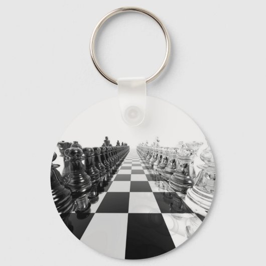 Porte-clés 3D Black and White Chess Board (Recto)