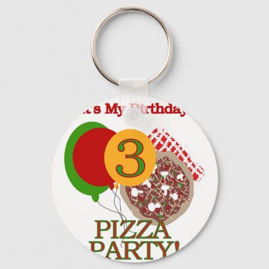 Porte-clés 3e fête de pizza Tshirts et cadeaux d'anniversaire (Recto)