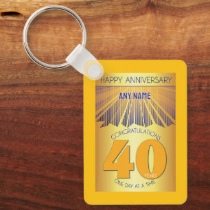Porte-clés 40 ans d'anniversaire de sobriété Golden Ray 12