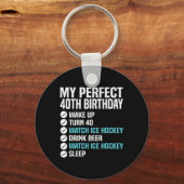 Porte-clés 40 ans Parfait 40e anniversaire de hockey sur glac (Recto)