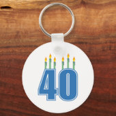 Porte-clés 40 bougies d'anniversaire (bleu / vert) (Recto)