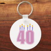 Porte-clés 40 bougies (rose / violet) (Recto)