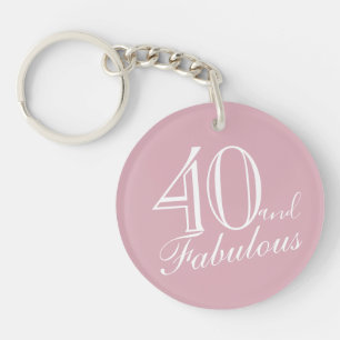 Porte-clés 40 et fabuleux Pink élégant Script 40e anniversa