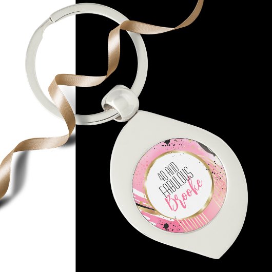 Porte-clés 40 et Fabuleux rose noir élégant