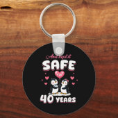 Porte-clés 40 Years Wedding Anniversary Penguin Couples Match (Recto)