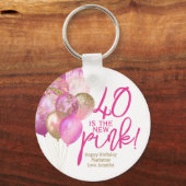 Porte-clés 40e anniversaire 40 est le nouveau rose (Recto)