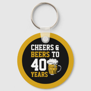 Porte-clés 40e anniversaire Cheers & Bières à 40 ans