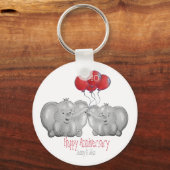Porte-clés 40e anniversaire de rubis mariage cadeau d'éléphan (Recto)