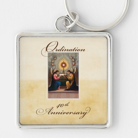 Porte-clés 40e anniversaire d'ordination Anges à l'autel (Devant)