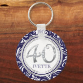 Porte-clés 40e anniversaire Porte - clé-Marine Bleu & Argent (Recto)
