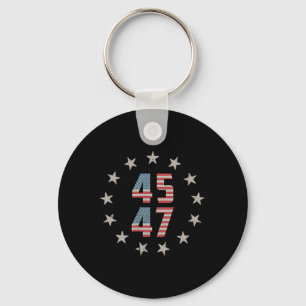 Porte-clés 45 47 Président Retro Vintage Usa Drapeau 2024 Pré