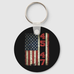 Porte-clés 45 47 Trump Vintage Usa Drapeau 2025 Président Ell