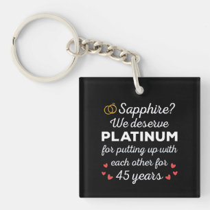 Porte-clés 45e anniversaire du Mariage I - Sapphire Funny Cou