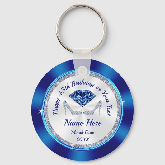 Porte-clés 45e anniversaire Fête Favors, Sapphire, talons hau (Recto)