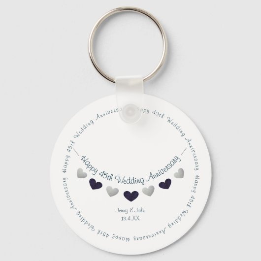 Porte-clés 45e saphir mariage anniversaire conception de l'en (Recto)