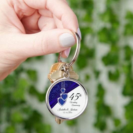 Porte-clés 45e Sapphire Mariage Anniversaire Keepsaké (main)