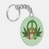 Porte-clés 4 20 Rasta Paix Herbe Verte (Devant gauche)