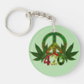 Porte-clés 4 20 Rasta Paix Herbe Verte (Devant)