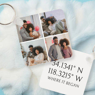 Porte-clés 4 Coordonnées GPS photo Porte - clé personnalisé
