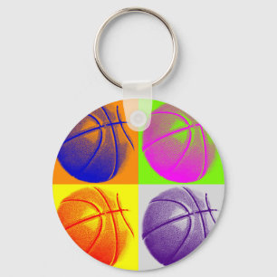 Porte-clés 4 couleurs Pop Art Basketball