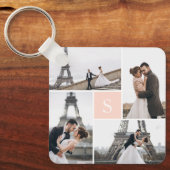 Porte-clés 4 Galerie de photos Monogramme rose pâle (Recto)
