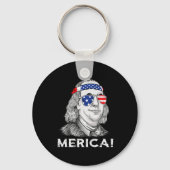 Porte-clés 4 juillet Ben Franklin Merica USA Garçons Filles E (Recto)