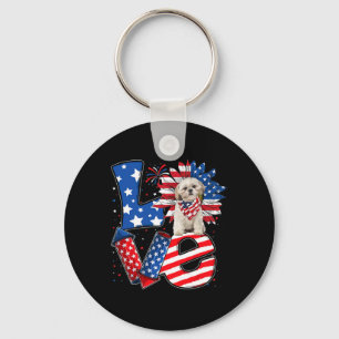 Porte-clés 4 juillet Décor Patriotique Amour Shih Tzu Chien U