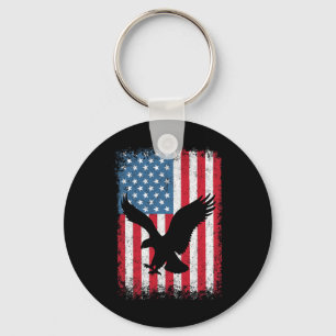 Porte-clés 4 juillet Drapeau d'aigle américain - Fête de l'In
