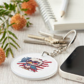 Porte-clés 4 juillet fête de l'indépendance aigles américains (Devant droit)