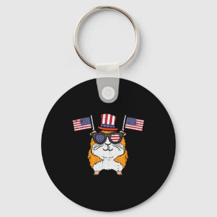Porte-clés 4 Juillet Guinée Pig Us Drapeau Patriot Garçons Fi