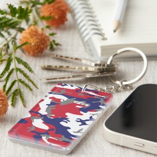 Porte-clés 4 juillet, Jour de l'Indépendance, Gris Camouflage